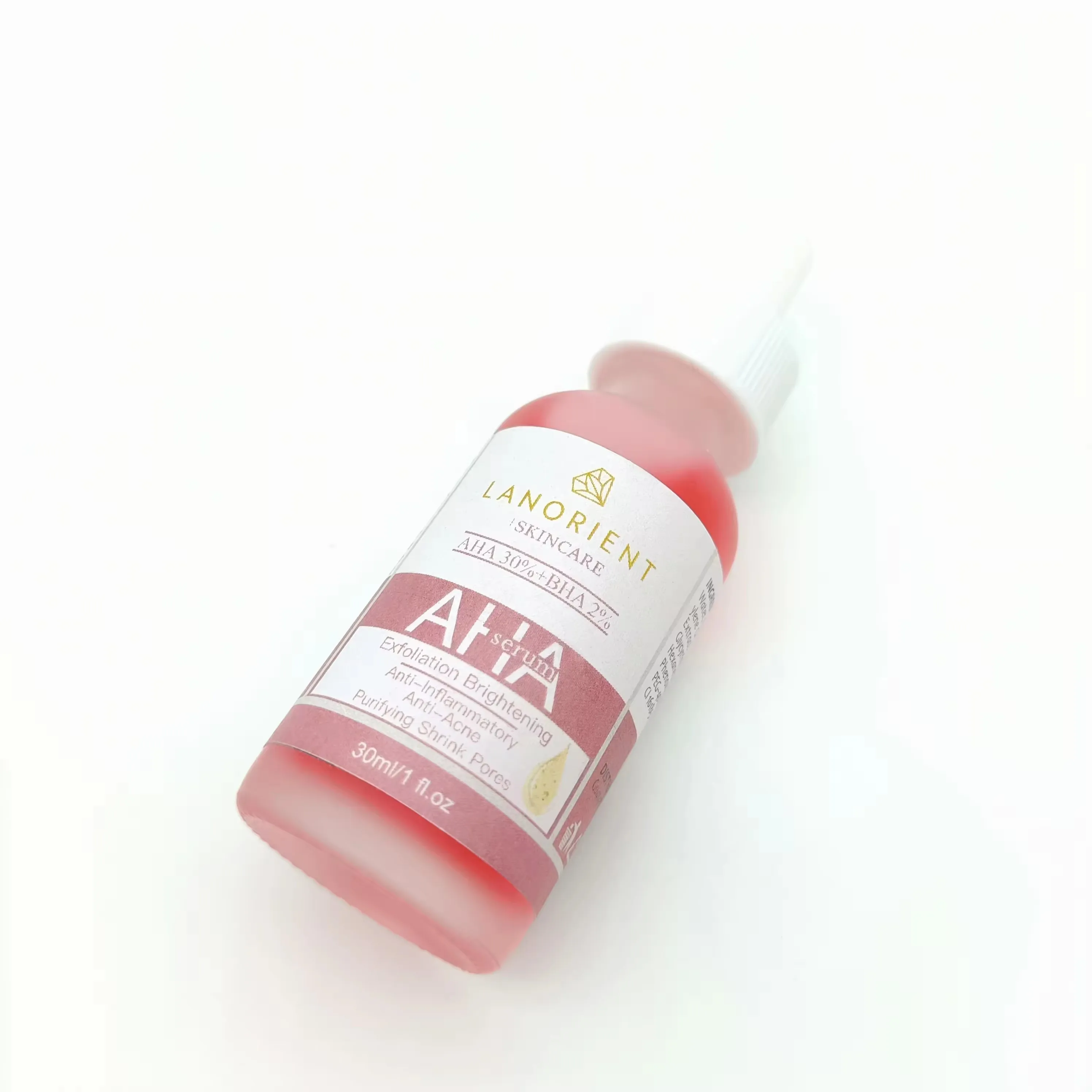 Private Label customized 30%AHA And 2%BHA Facial Serum to soften keratin and clean pores Serum