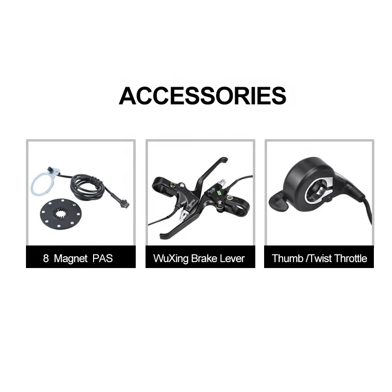 48V E-Bike Kit 1500W Wheel Motor Front or Rear Wheel  Electric Bicycle Conversion Kit With 7S Flywheel and LCD Display