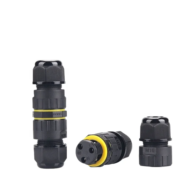 M16 2 Pin Electrical Nylon PA66 Cable Connector Box Waterproof Junction Box LED Luminary IP68 Connector
