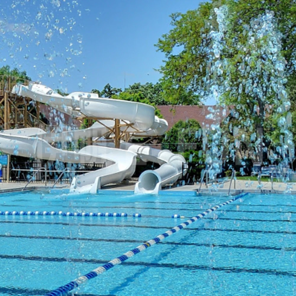 White Fiberglass Water Slide Wholesale Price for Swimming pool/Hotel