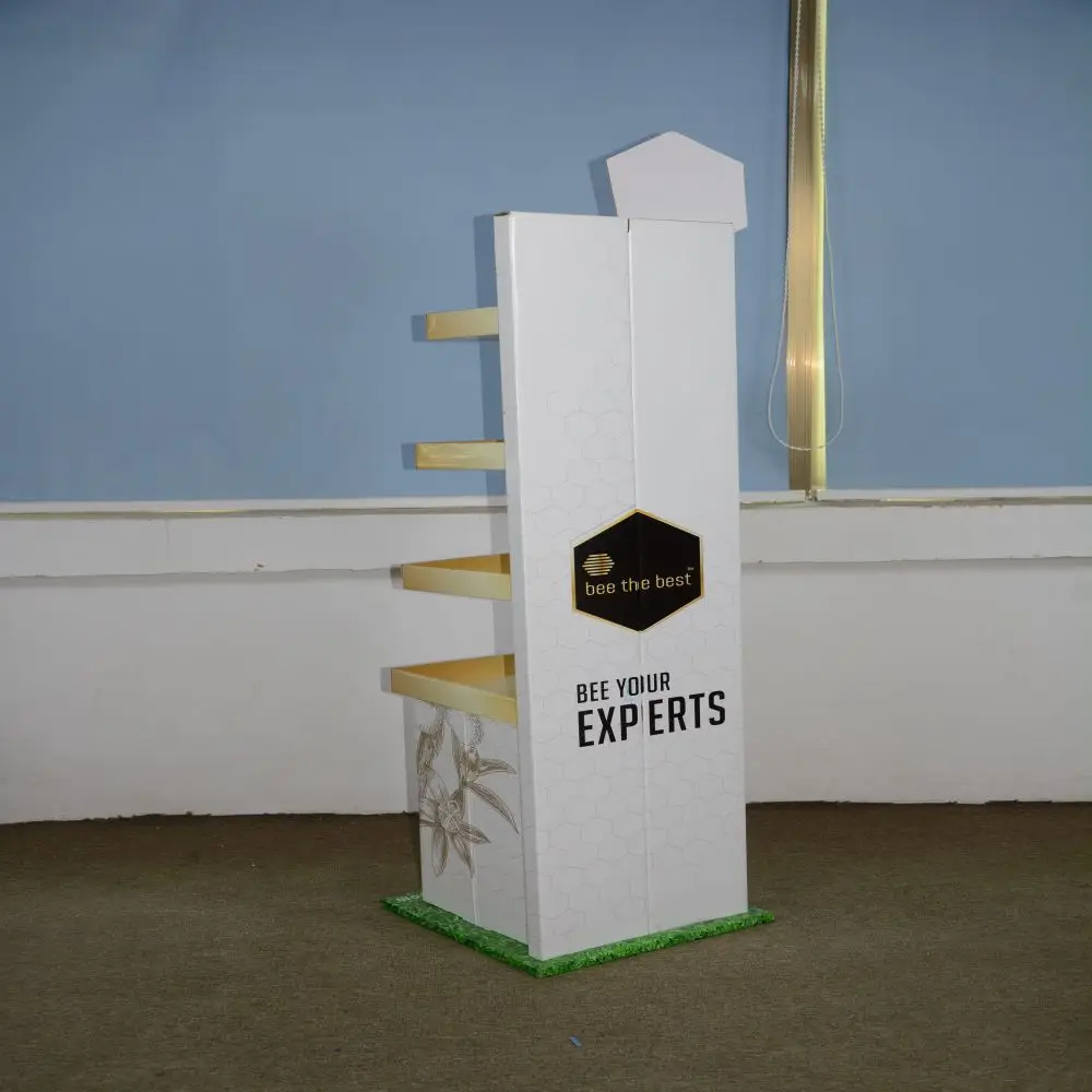 Custom Eco-friendly Cardboard Display For Light Paper Floor Display Stand For Retail At Supermarket