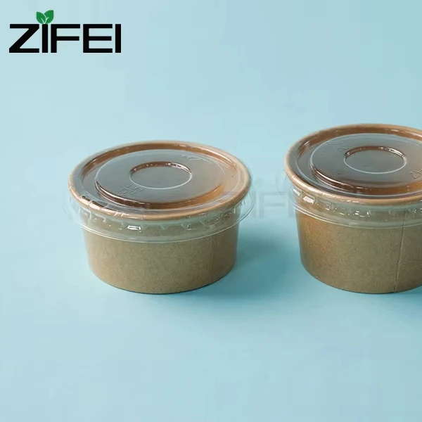 ZIFEI 2oz Circular Food-Grade Paper Soy Sauce Cups for Dipping Glossy Lamination for Serving and Presenting Dipping Sauces