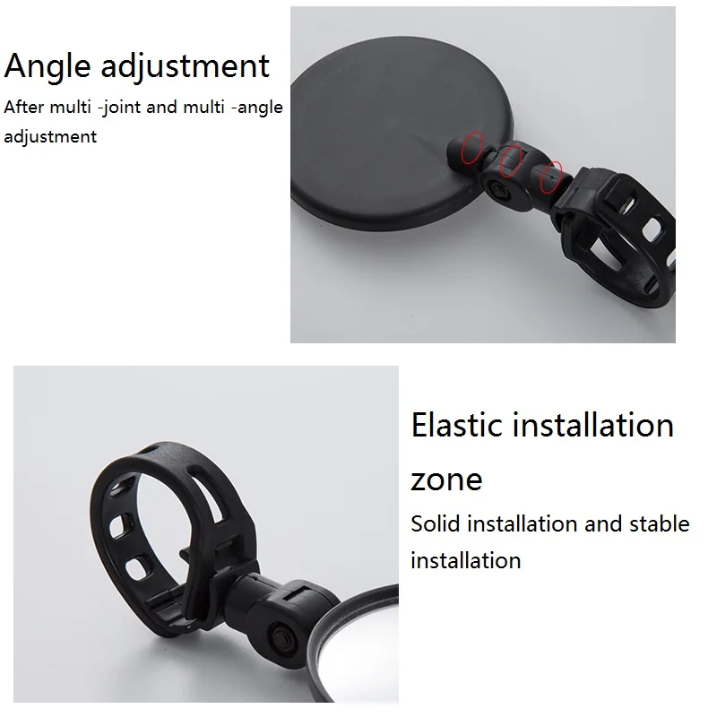 360 degree rotatable riding mirror with wide field of view mountain bike rearview mirror convex bicycle rearview mirror