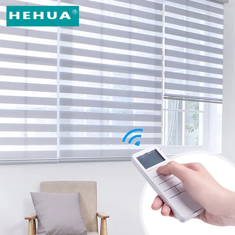 Easy to clean ready made waterproof smart home automatic zebra blinds