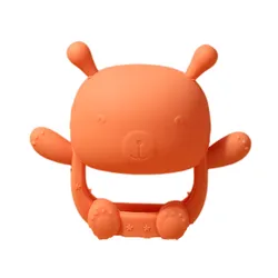 Custom logo High Quality lovely Bear shaped Newborn Silicone Baby Teether Toys Teething For Babies
