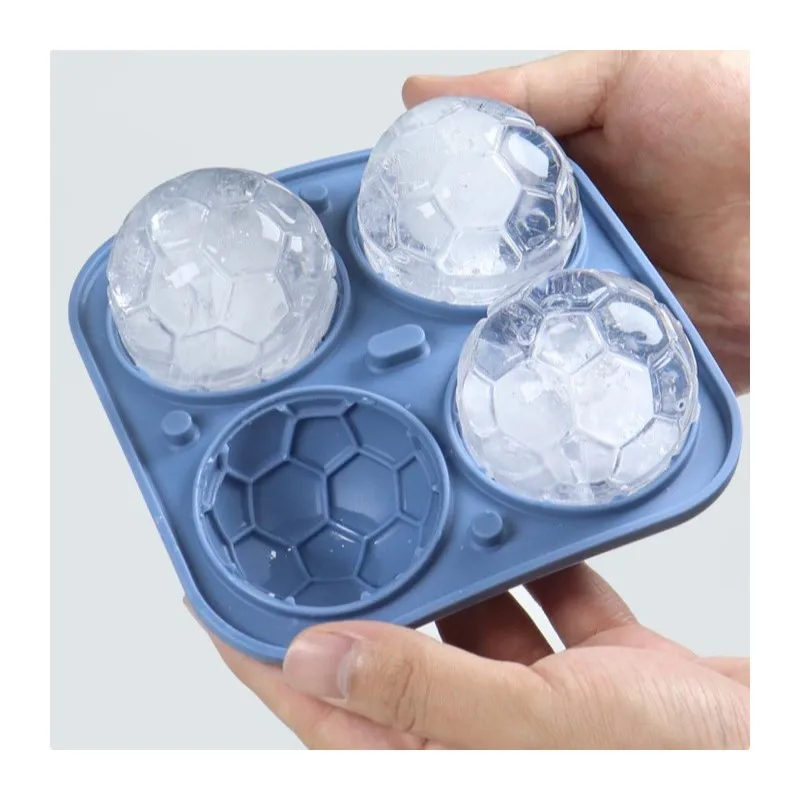 Football-shaped Silicone Ice Cream Tools Ice Grid Mold and Ball Freezer Ice Box for Home Use Customized Logo Opp Bag 14.3*6.5cm