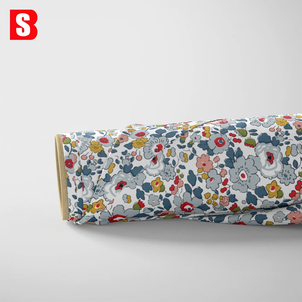 OEM & ODM Wholesale Liberty Tana Lawn Fabric 100s Breathable Poplin Cotton Besty Floral Series Digital Printed fabric For Dress