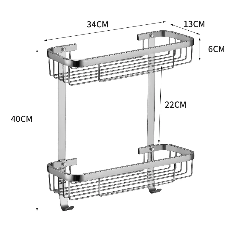 Luxury 304 Stainless Steel Bathroom Shelves Corner Racks Triangle Bathroom Storage Rack Shower Rack Basket