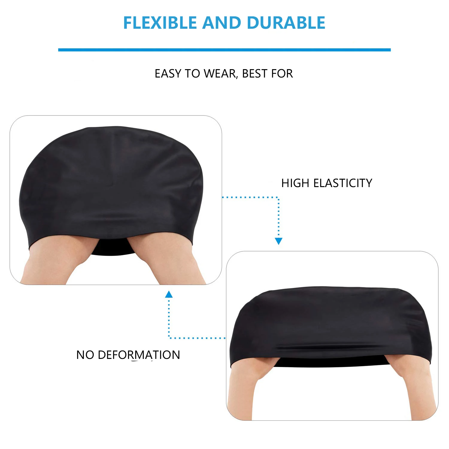 Women Men  Customizable Swimming cap for long hair Waterproof College Latex Swimming Caps with Custom logo