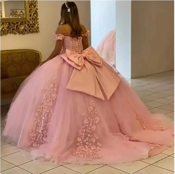 pink blue Green Tulle Quinceanera Dresses Ball Gown Birthday Party Dress Lace Up Graduation Gown vestidos 2023
