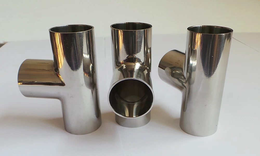 304 310 316 316L Sanitary Welded Straight Tee 90 Degree Elbow Reducer Exhaust Fittings Tee For Building Field