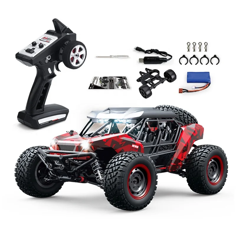2.4G 1/16 4WD Remote Control Off-Road RC Desert Truck With Headlight 38KM/H High Speed Brushed Rally Buggy Car