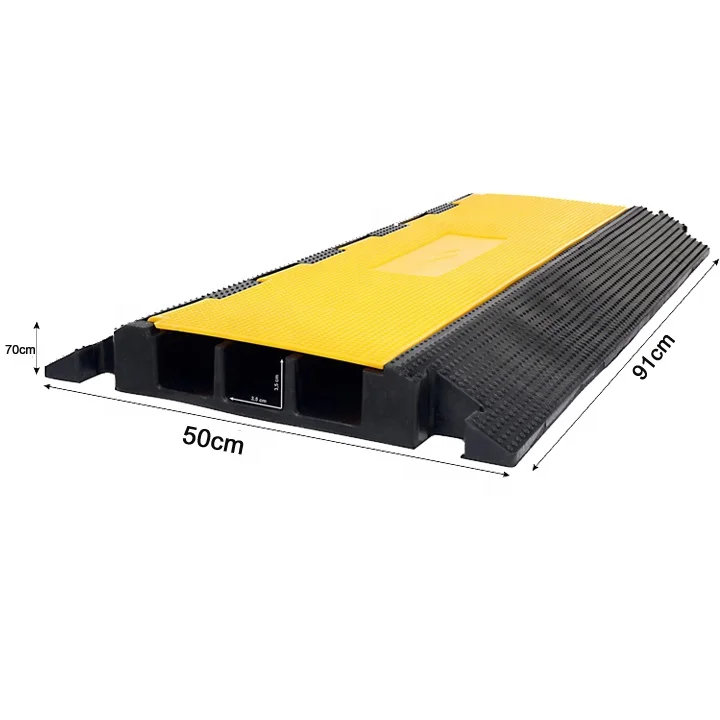 93cm/930mm Dual Color Rubber 3 Channel Cable Protector Speed Humps Speed Bumps Cable Humps