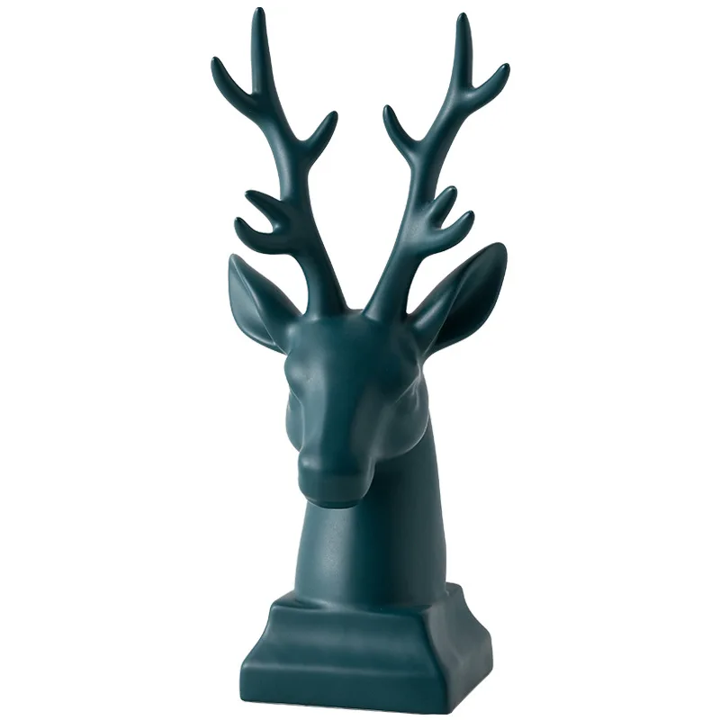 
Nordic style home deer head decoration ceramic crafts TV cabinet wine cabinet decoration creative gift wholesale 