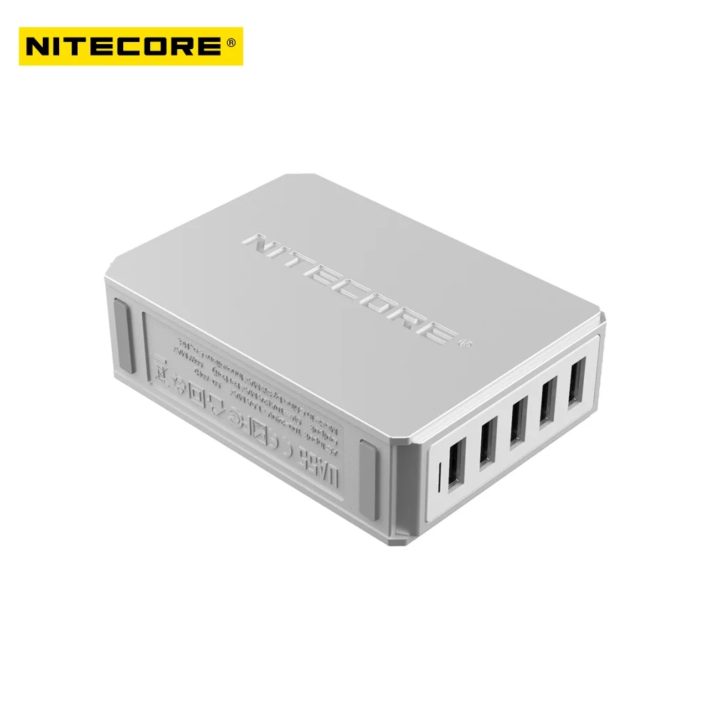 Настольный USB-адаптер nitecore UA55 50 Вт 5 портов QC 3 0 адаптер питания Qc настольный зарядный