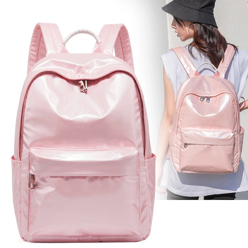 2021 Pink school bag patent leather other backpack bagpack school bag collage bags for girls