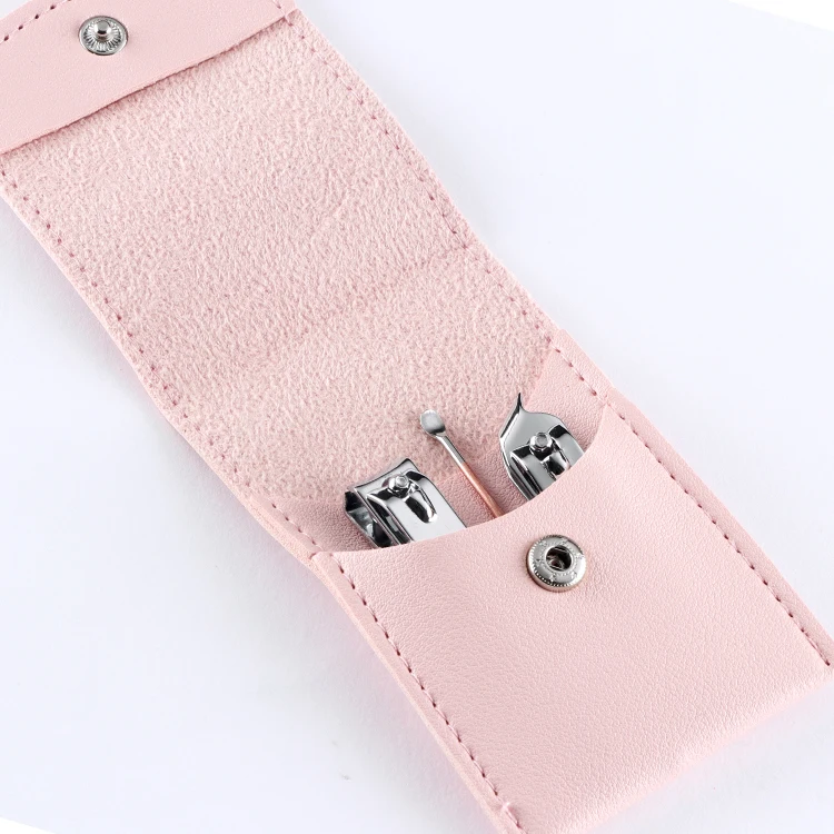 
Rose gold Portable Nail clippers Set 3pcs Manicure set curette Eyebrow scissors stainless steel 