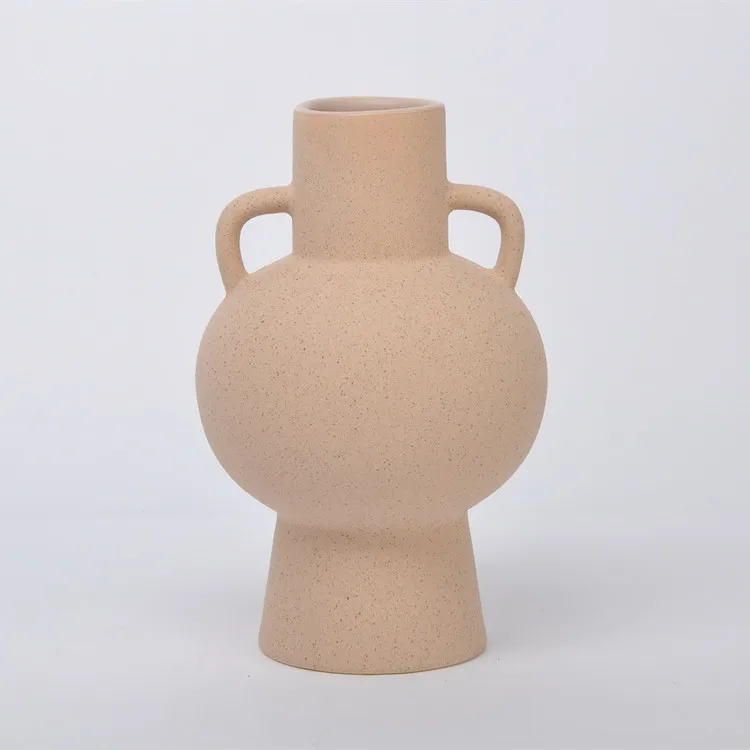 Factory direct selling antique artistic matt glaze home decoration desktop artificial flower vases for flowers