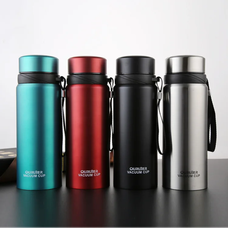 304 SUS Double wall vacuum insulated stainless steel water bottle thermos flasks with tea filter 800 ML bottle