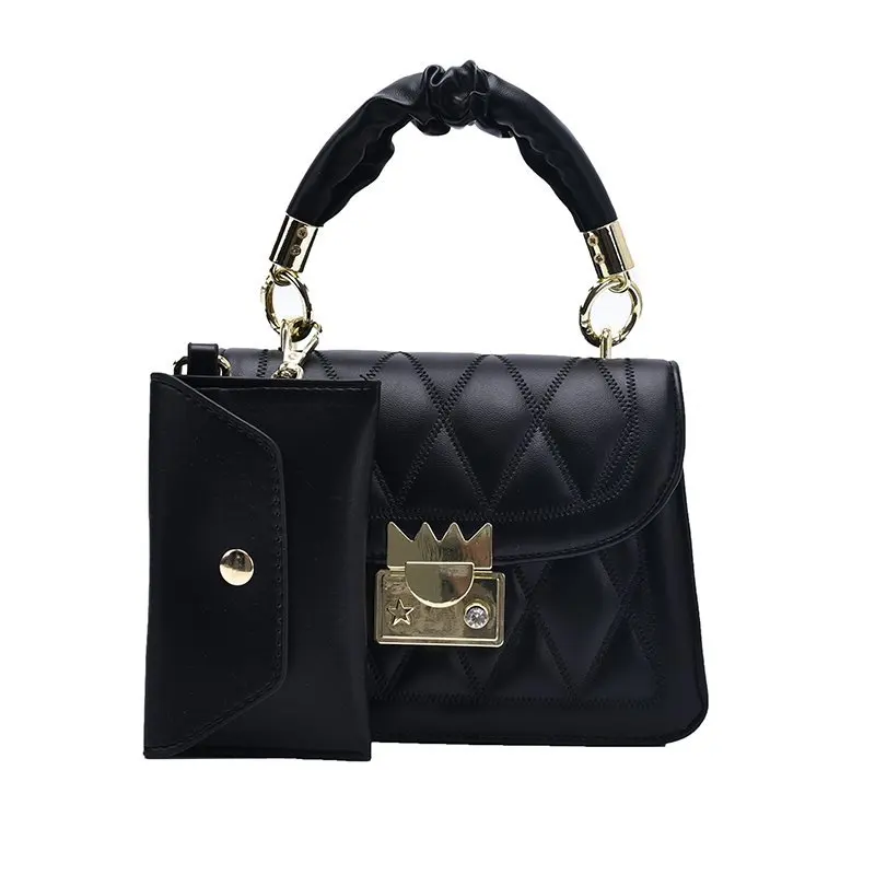 
Crossbody Bag Handbag Fashion Korean Style Cheap Embroidered PU Leather handbags women shoulder long strap bag with change purse 