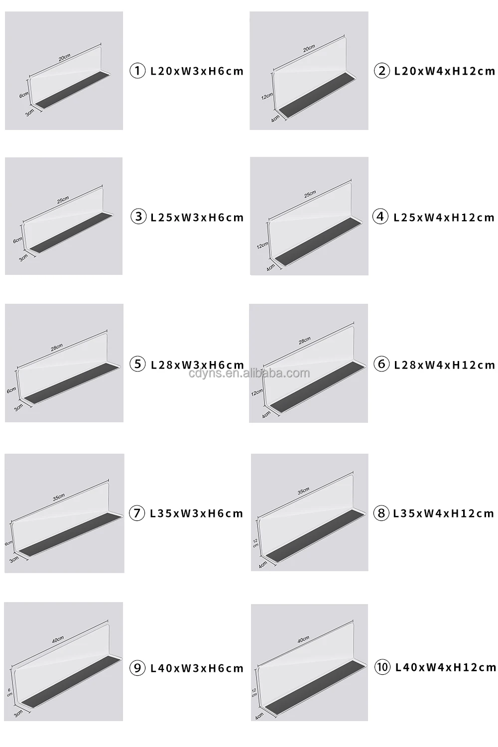 Unnies Wholesale Custom Clear Magnetic Stripe Adjustable Grocery PVC L Shape Acrylic PET Shelf Divider for Supermarket Display