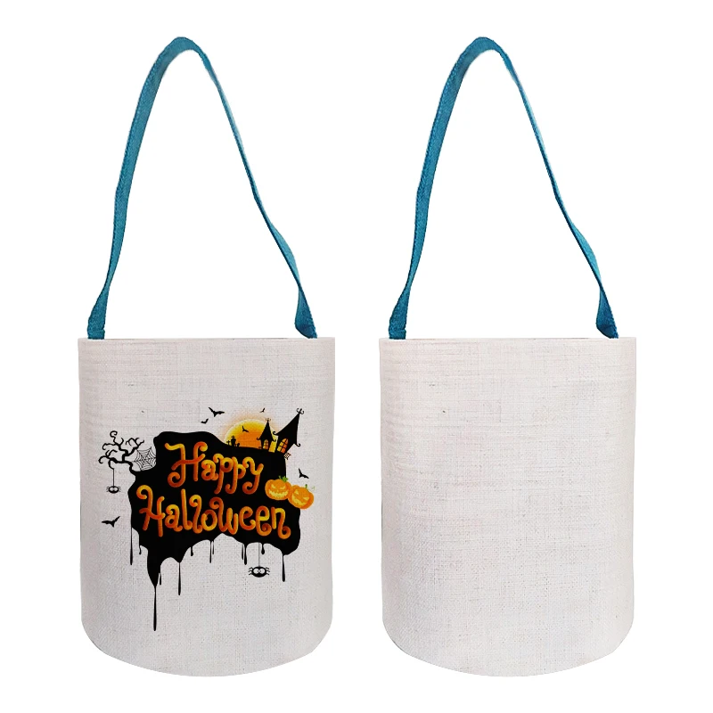 Sublimation Bag Blank Halloween Trick or Treat Bucket Festive Party Decoration Candy Basket Tote Bag