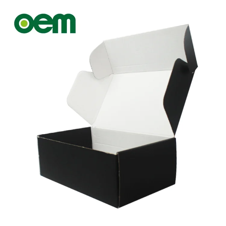 Custom logo luxury matte rigid black large matte cartoon Cardboard packaging shipping boxes for small business