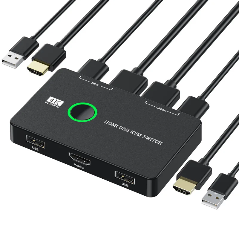 2 порта Hd-mi Usb Kvm переключатель двумя компьютерами удельный вес клавиатуры, мышь и принтер мониторов коммутатор