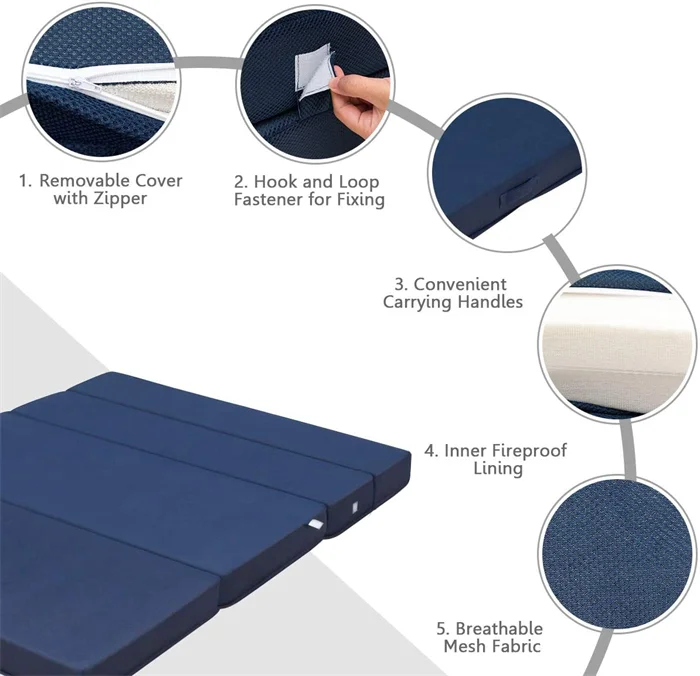 fold mattress 4 inch Super luxury 5 zone memory foam mattresses