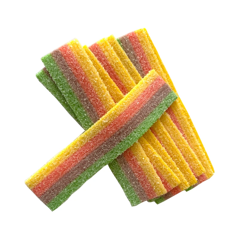 Popular Rainbow Sour Belt Candy Soft gummy Candy Sweets