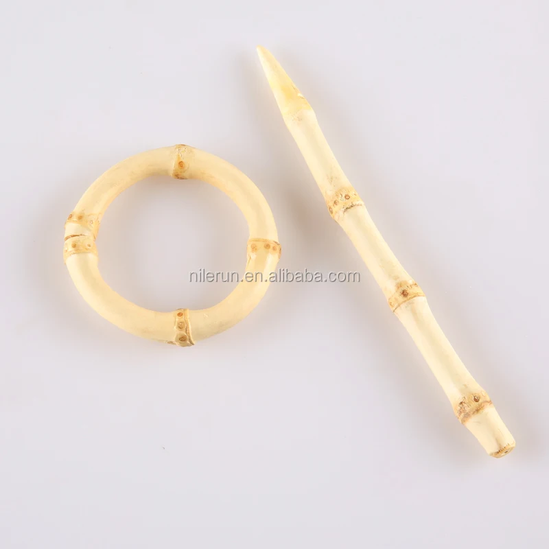 Nilerun Vintage Retro Geometric Round Hoop Handmade Rattan Barrette Hairgrip Hair Bobby Pin Clip Clamp Bamboo Root Stick Hairpin