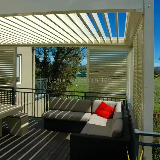 
Aluminum Pergola With Adjustable Electric Ventilation Louvers 