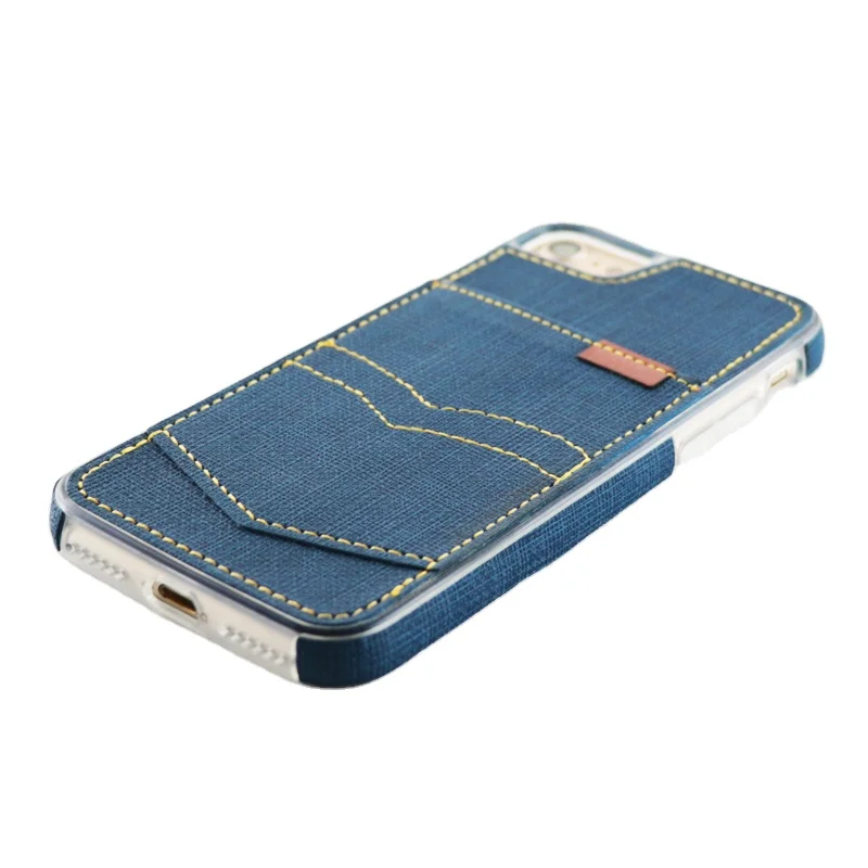 PU leather material denim texture card holder phone case mobile back cover online shopping