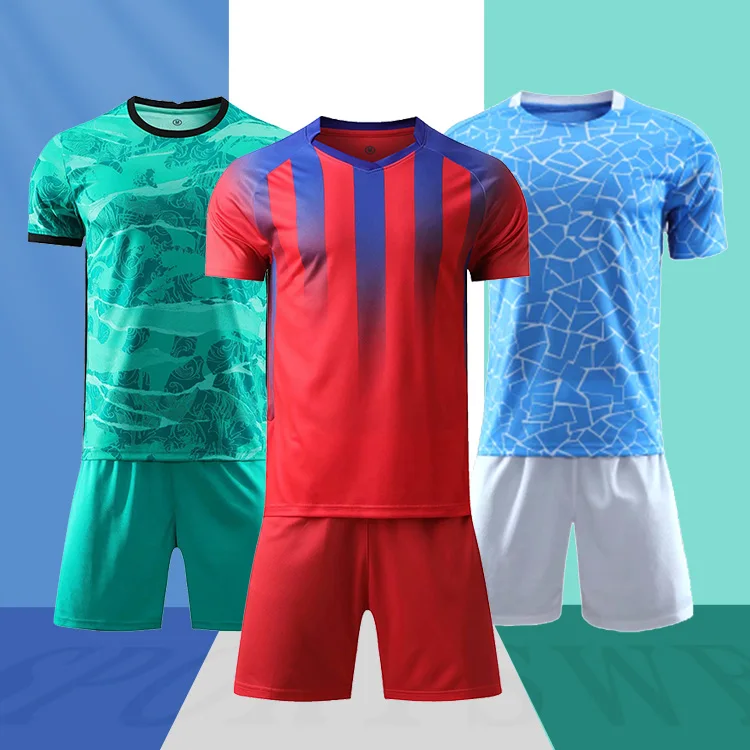 21-22 Wholesale Wear-Resisting Portable football Uniform High Quality Soccer Jersey Sublimation thailand jersey For Men