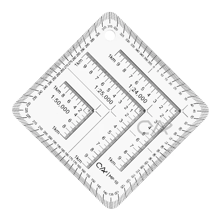 Flexible Plastic UTM Corner Rulers for 1:24000, 1:25000, and 1:50000 CYA MP-10