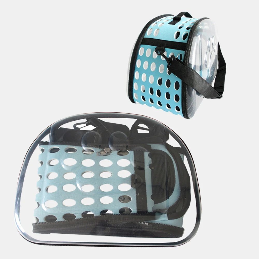 Wholesale large capacity crossbody pet bag Breathable portable pet bag Cat backpack folding transparent cat bag