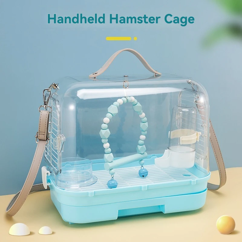 USMILE New Ornamental OEM&ODM Portable Sustainable Large Capacity Transparent Acrylic Hamster Cage Handbag with Adjustable Strap