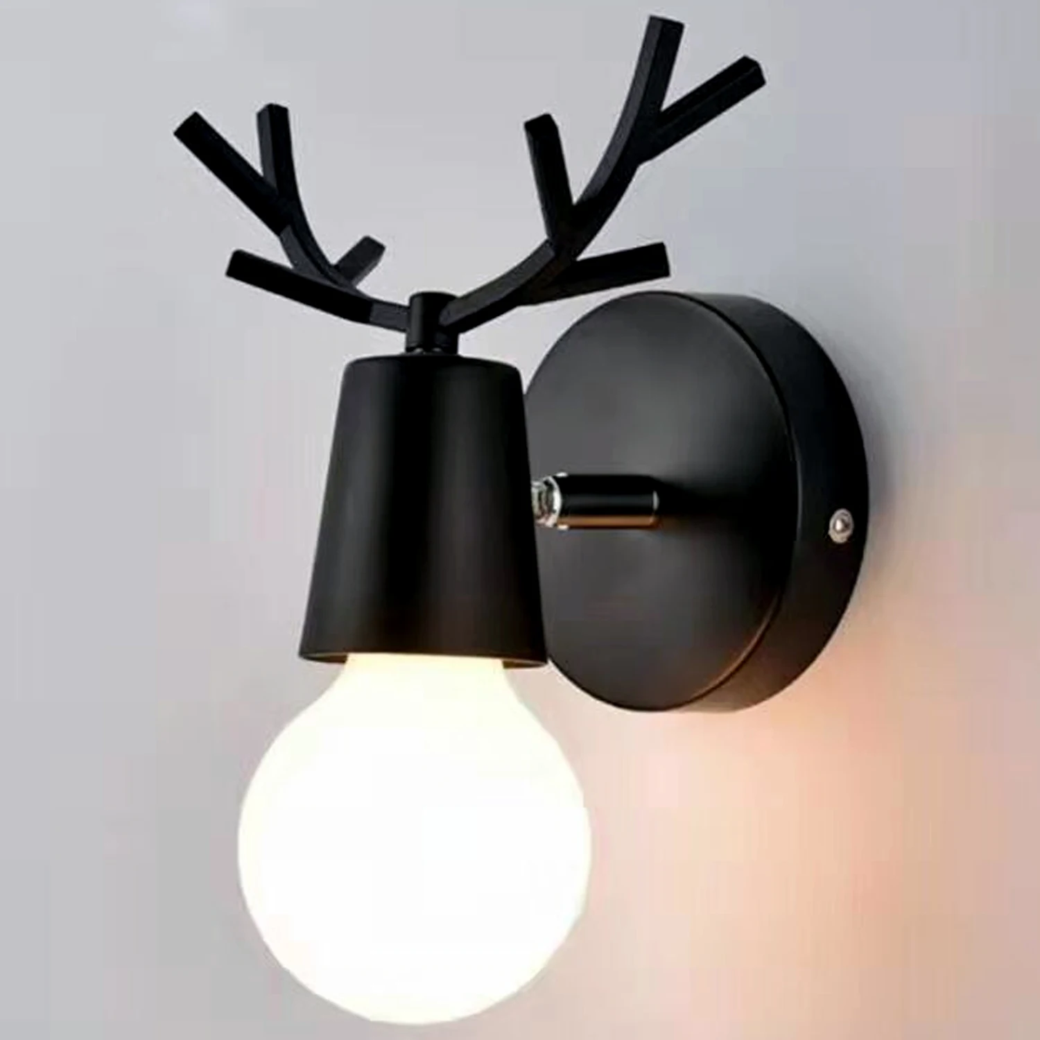 Wall Light Metal Vintage Wall Sconces Modern Wall Lamp Creative Wooden Antlers Nordic Indoor for Home Led Filament Bulb Iron 85