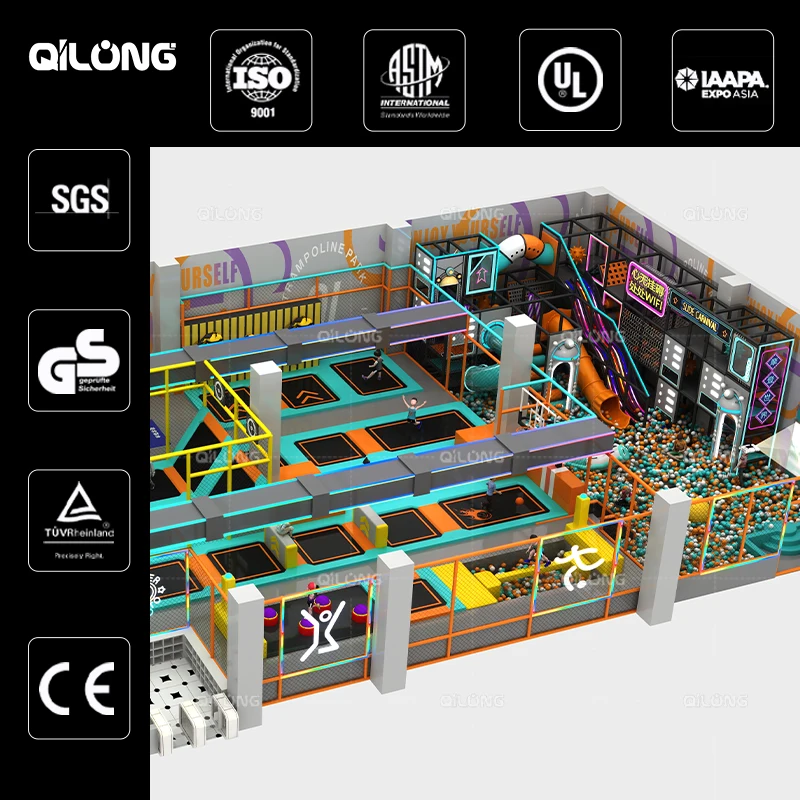 300 Sqm Commercial Customized Style Play Park Trampoline Indoor Playground Kids Soft Play Amusement Park Equipment