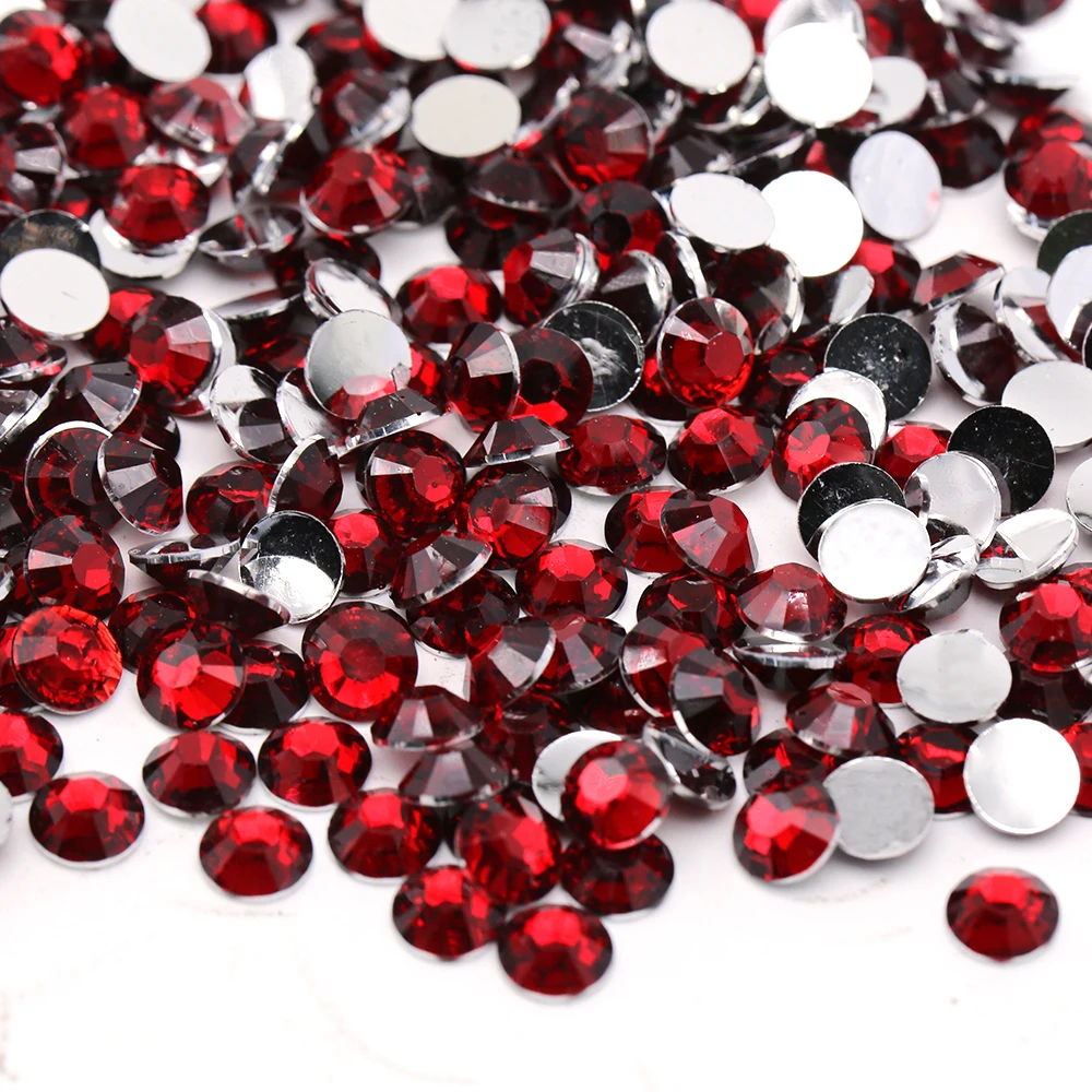 XULIN Silver Bottom Orange Color Non Hot Fix Strass Flatback  Round Resin Stone Beads For Shoes DIY