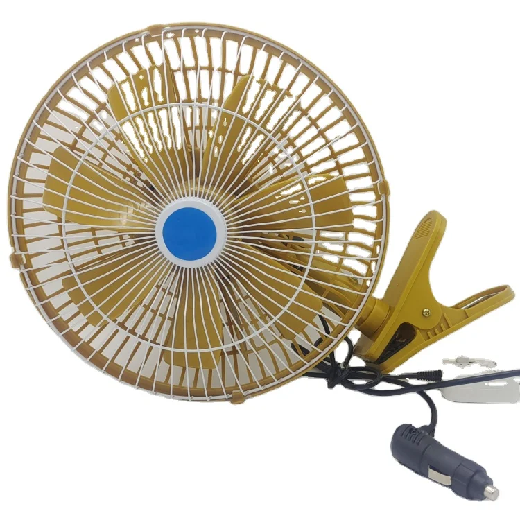 12V Car Cooling Fan Electric Car Fan Small Car Fan with Half Safety Metal Guard White Plastic Leaves 11 Inch Portable Air Cooler
