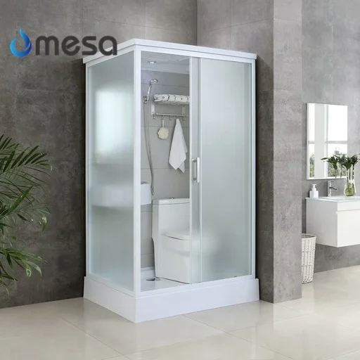 Modular all in one bathroom pod toilet and shower cabin prefab bathroom unit with fabric glass