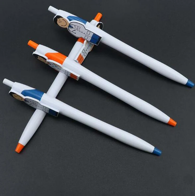 NPSF-012 Wholesale Novelty Promotional Cartoon Doctor nurse Ball Pens Hospital medical plastic Pen with custom logo
