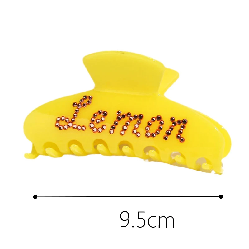 custom name hair claw clip rhinestone crystal alphabet shark hair clip personalize design hair claw with logo hot pink claw clip