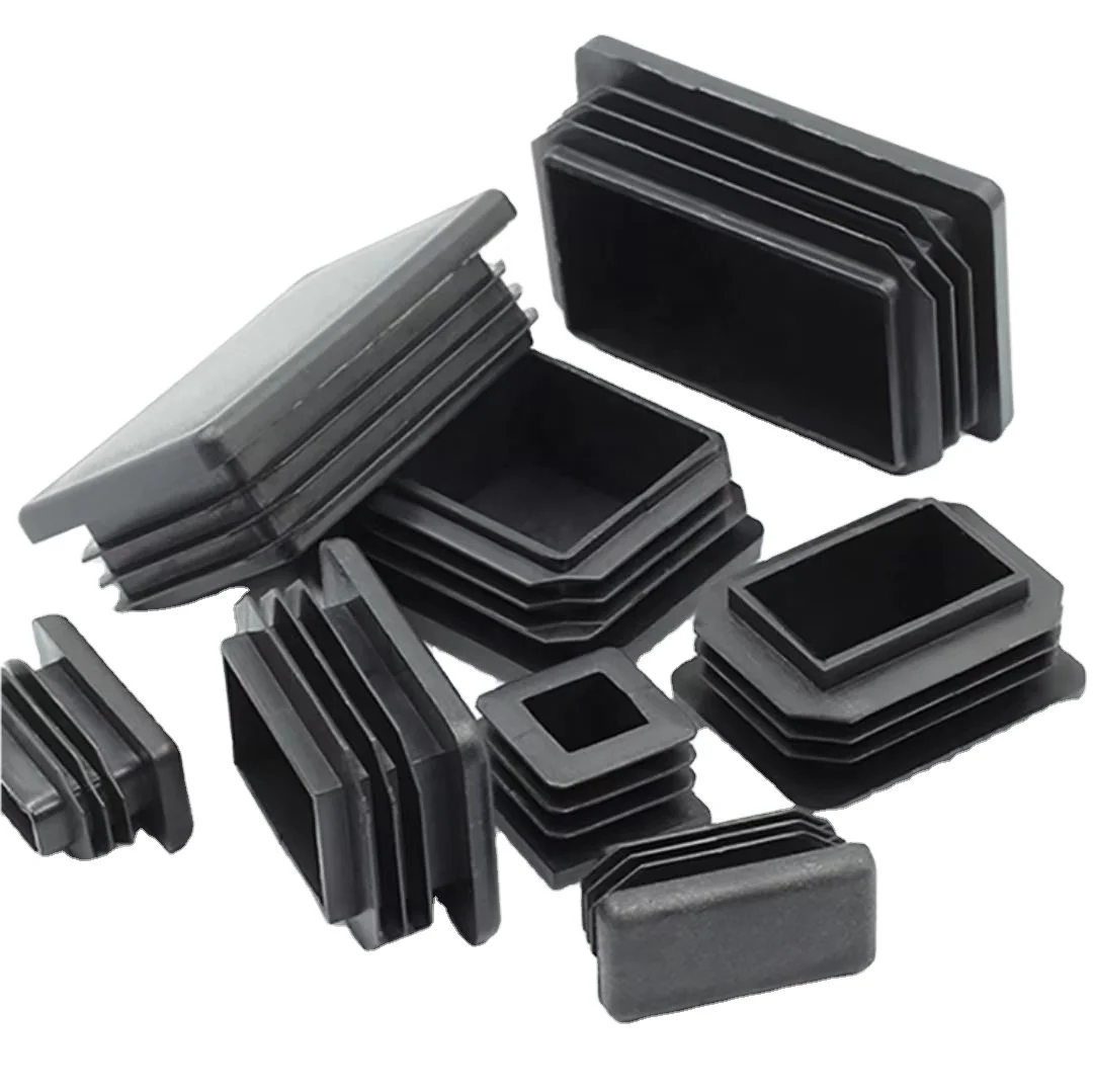 Factory Supply Plastic molding profile end plugs, square tubing pipes caps, plastic end caps for steel tube