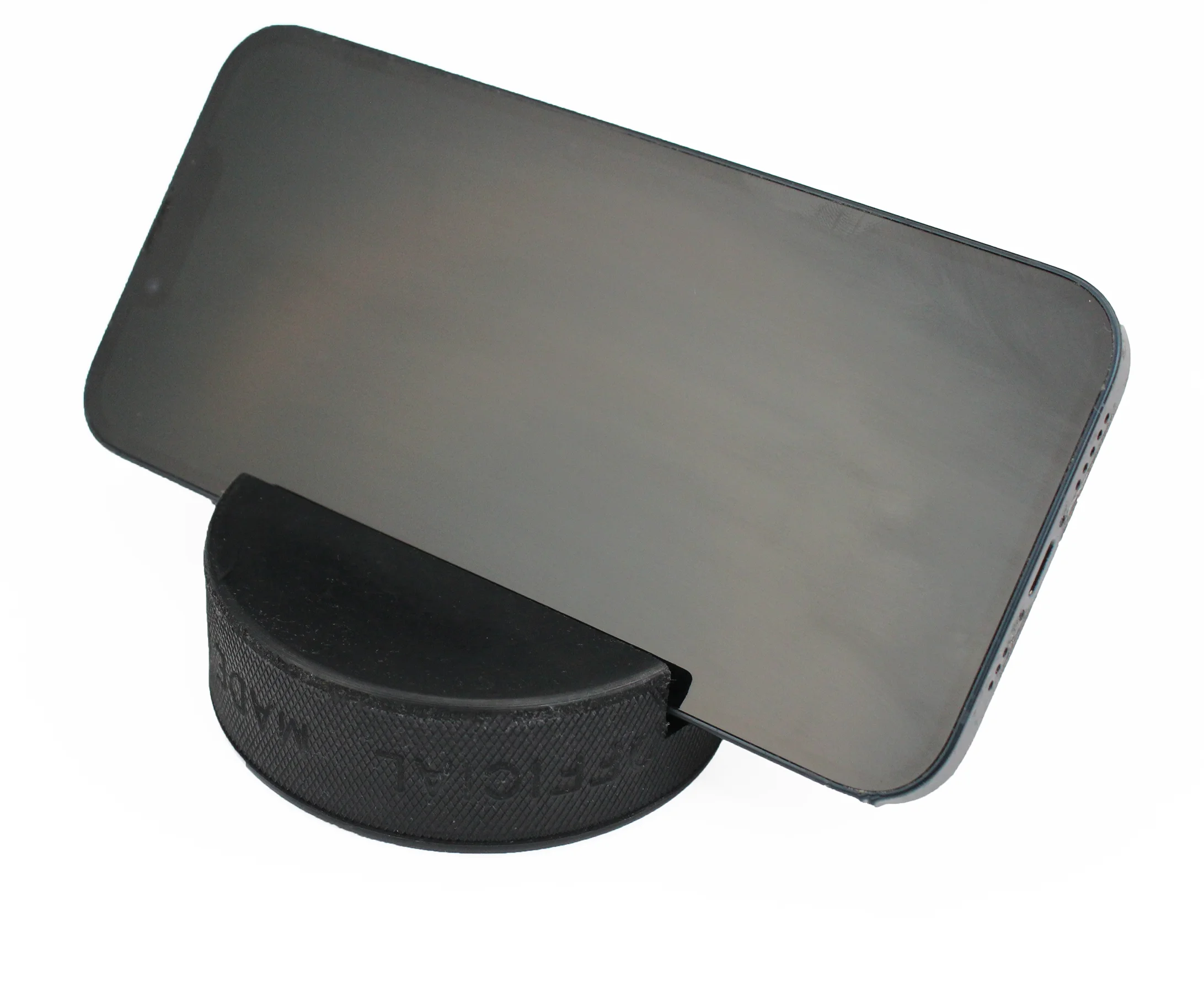 High Quality Ice Hockey Peripheral Indestructible Ice Hockey Puck Cell Phone Stand Mobile Phone Holder
