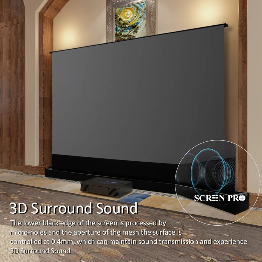 SCREEN PRO 150 inch Motorised Floor Rising ALR Projector Screen Ambient Light Rejecting for Formovie THEATER 4K UST projector