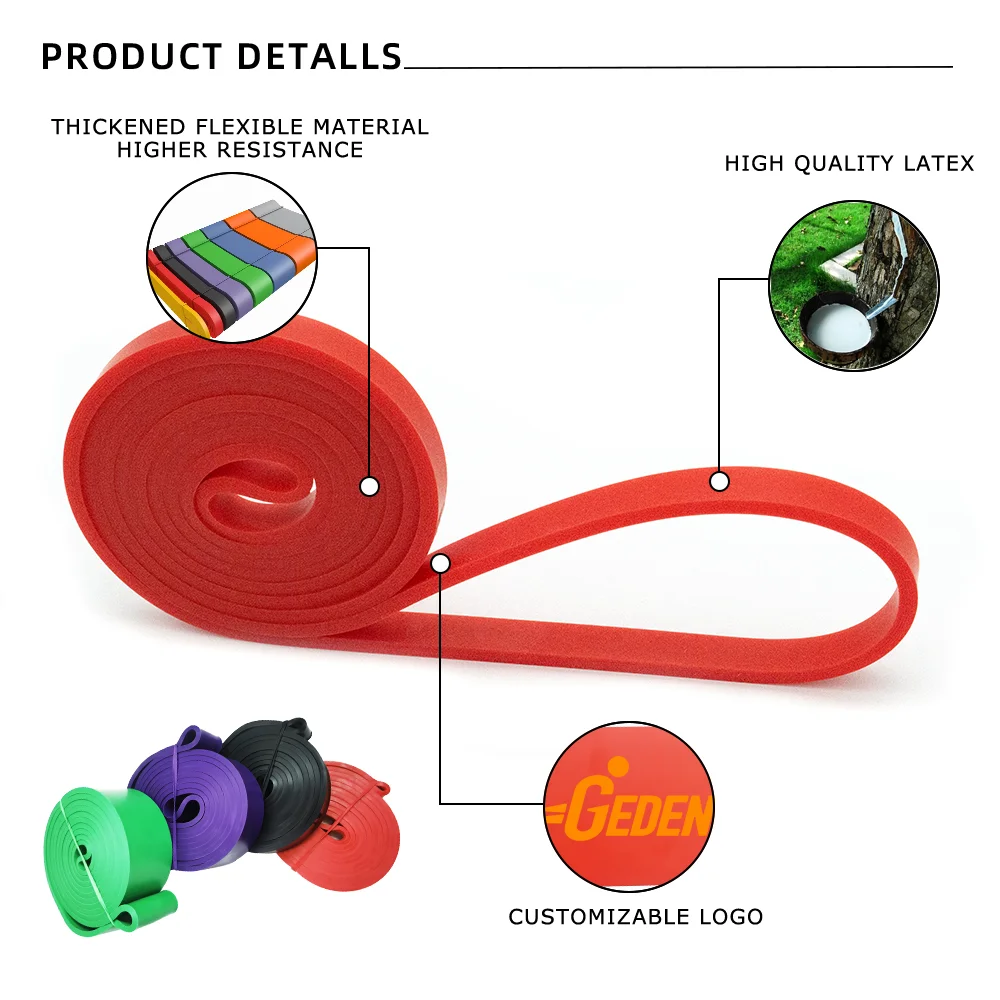 GEDENG Wholesale Fitness Accessories Yoga Workout bands Equipment Gym Pull Up Elastic Exercise Strap Loop Resistance Band for Po