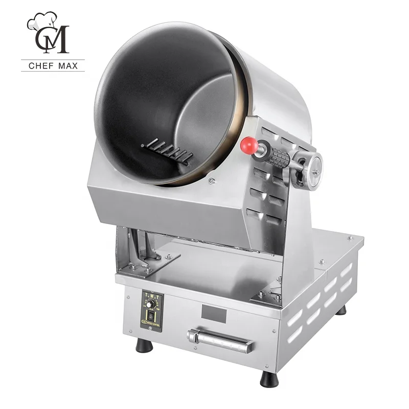 CHEFMAX commercial auto drum rotating gas electric fried rice automatic stir fry robot wok machine range stove