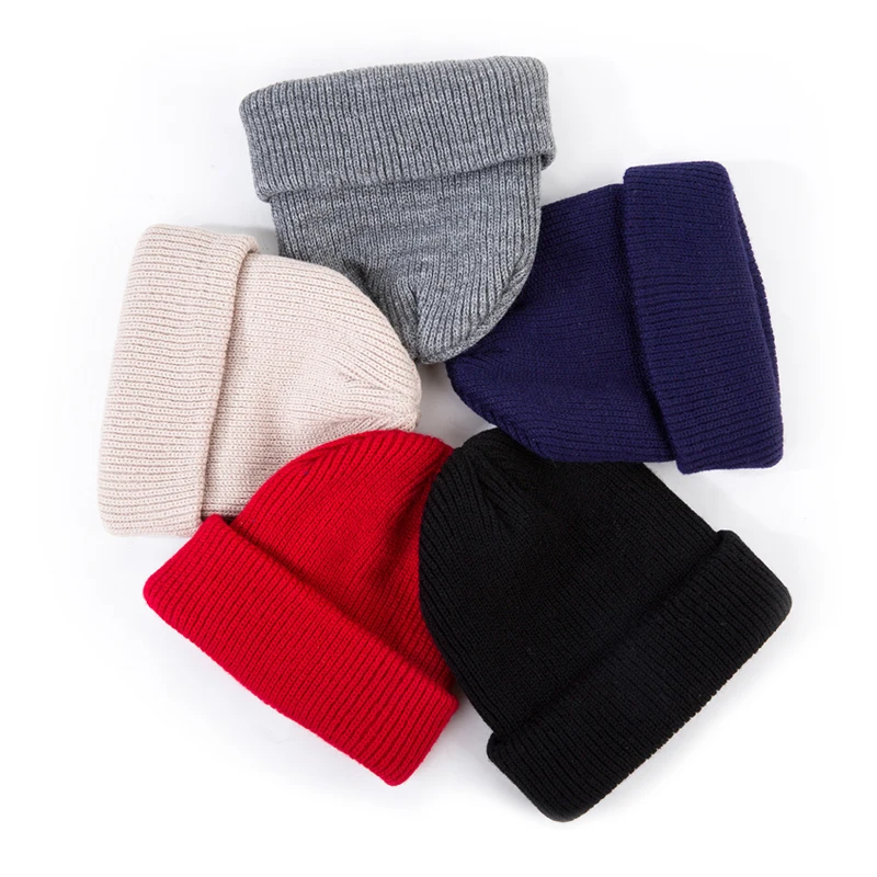 High Quality Merino Wool Cuffed Beanie Women Men Autumn Winter Keep Head Warm Winter Hat Soft Cashmere Knitted Beanies